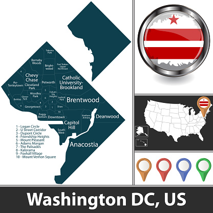 Dc Shape Washington Dc Stock Illustration - Download Image Now - Map, Shape ...