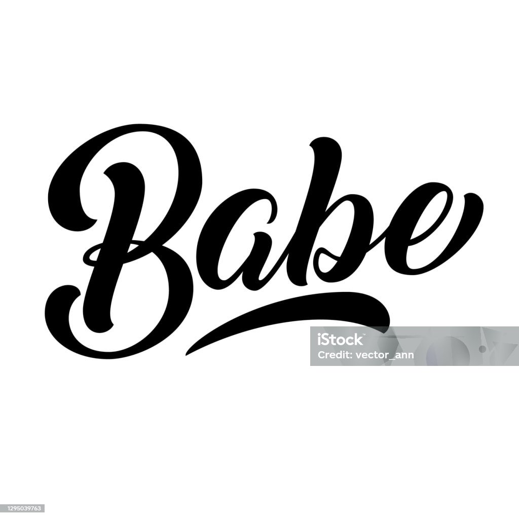 Bhabe Lettering Babe Hand Lettering Custom Typography Black Ink Brush Calligraphy ...