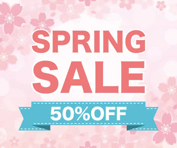 Vector illustration of Spring sale banner ad (size ratio 300 x 250px)