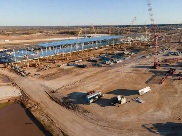 Photo of Tesla GigaFactory Electric Vehicle Battery Factory under construction