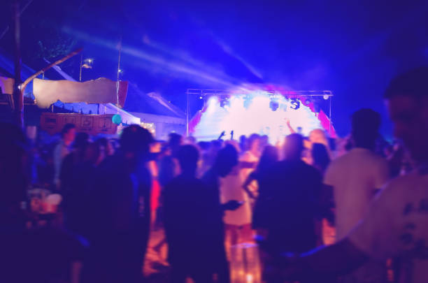 istock Crowd at open air night club 1295046526