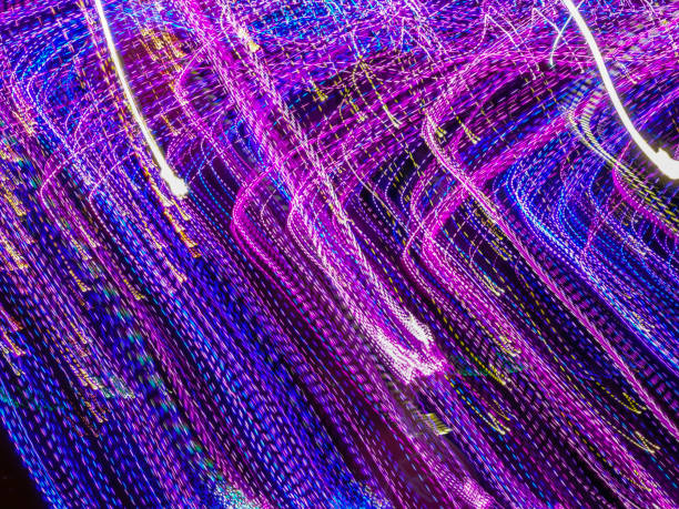 istock Light trails like a time lapse of a meteor shower 1295046593