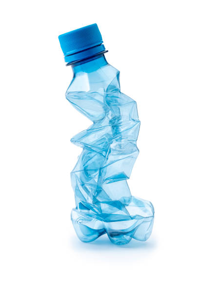 istock Objects: Crushed Blue Water Bottle Isolated on White Background 1295052105