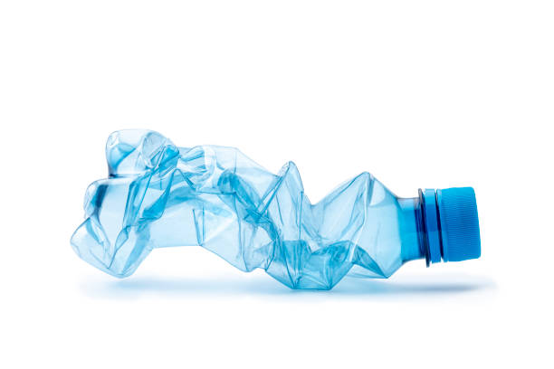 istock Objects: Crushed Blue Water Bottle Isolated on White Background 1295052123