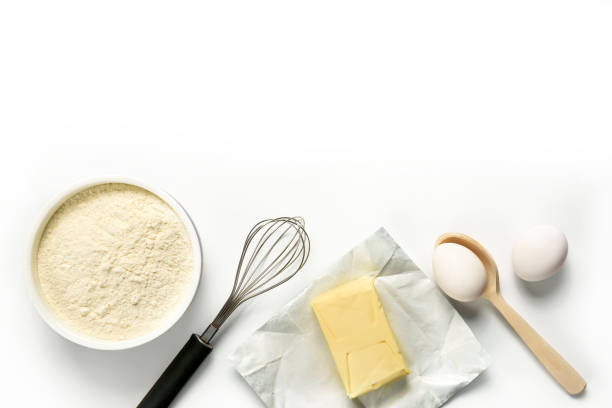 istock Ingredients for homemade baking on a white plate 1295052388