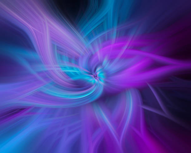 Purple blue spiral twirl pattern, futuristic abstract background.