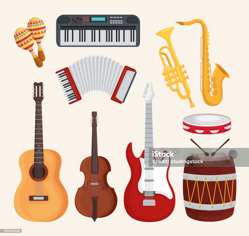Music Instruments Symbol Set Vector Design Stock Illustration ...