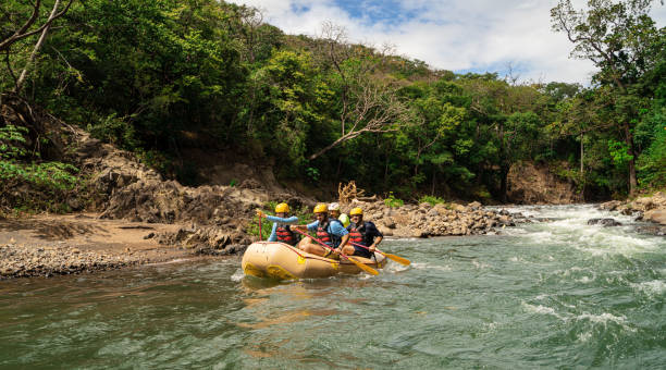 istock Rowing on inflatable raft Costa Rica 1295055273