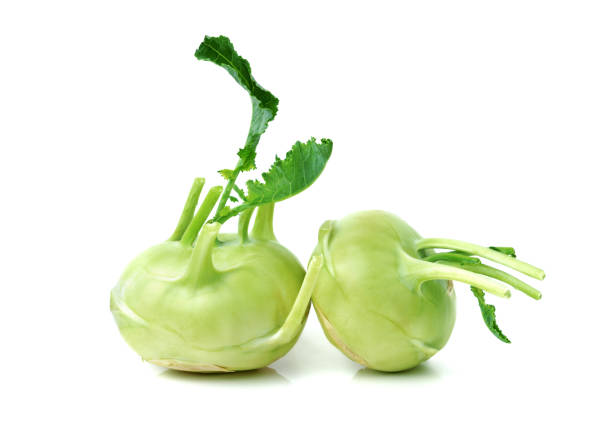 istock Fresh kohlrabi isolated on white backround 1295055287