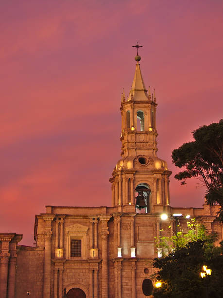 istock Arequipa cathedral tower in Peru 1295058836