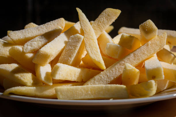 istock Frozen sliced potato fries 1295059679