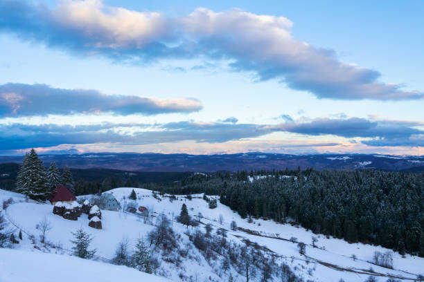 istock Beautiful winter landscape in Kosanica (Montenrgro) 1295060946