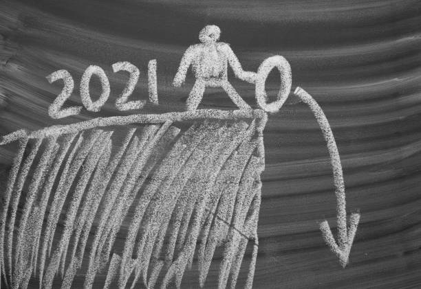 istock Number zero down the cliff where has the number 2021 1295064287