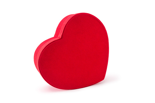 Heart Shaped Gift Box, Red, Isolated