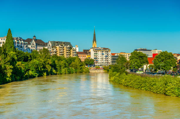 Cityscape of Villach, a small Alpine city in Austria Cityscape of Villach, a small Alpine city in Austria. villach stock pictures, royalty-free photos & images
