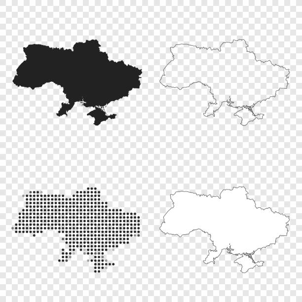 Ukraine maps for design - Black, outline, mosaic and white Map of Ukraine for your own design. With space for your text and your background. Four maps included in the bundle: - One black map. - One blank map with only a thin black outline (in a line art style). - One mosaic map. - One white map with a thin black outline. The 4 maps are isolated on a blank background (for easy change background or texture).The layers are named to facilitate your customization. Vector Illustration (EPS10, well layered and grouped). Easy to edit, manipulate, resize or colorize. ukrayna stock illustrations
