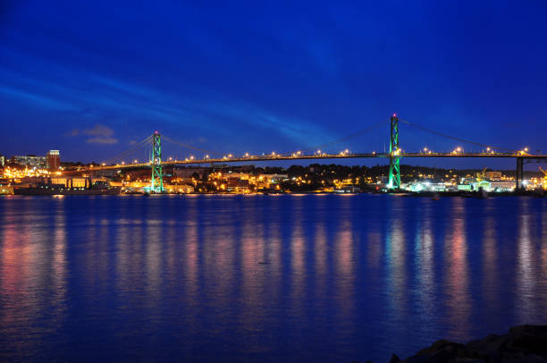 istock Angus L. Macdonald Bridge in Halifax at night 1295079915