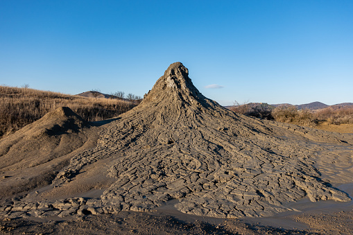 Mud volcano landscape in Romania