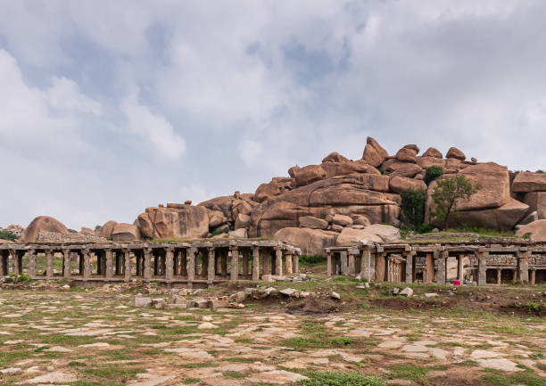 istock Gallery belt at Krishna Tank, Hampi, Karnataka, India. 1295113347