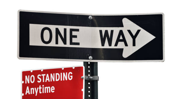 istock Old road signs with text - One Way, No Standing Anytime 1295144123