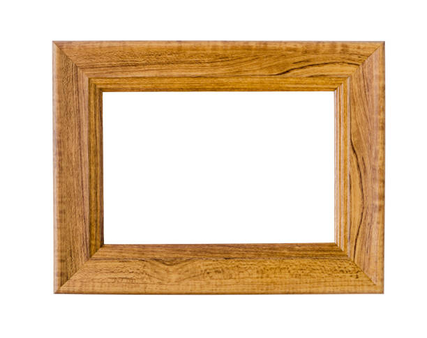 istock Blank wooden photo frame isolated on white background 1295145649
