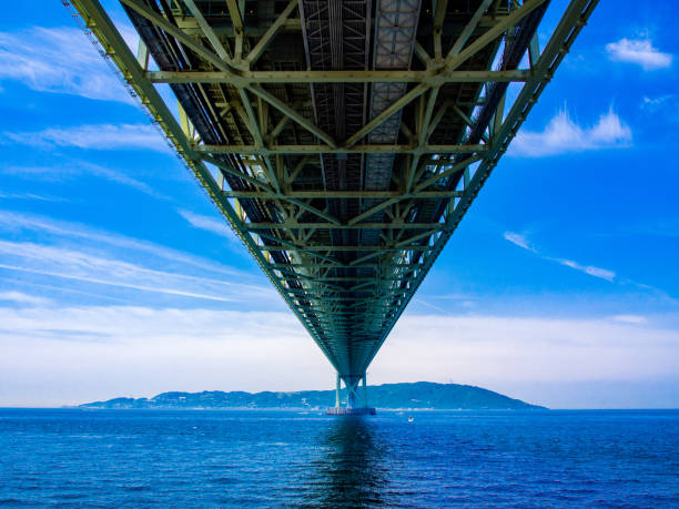 istock Blue Sky and Akashi Kaikyo Bridge 1295149263