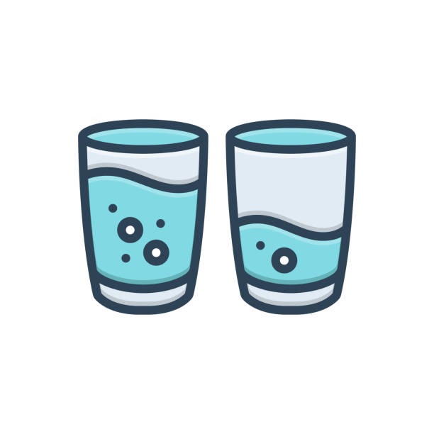 Few some Icon for few, some, not many, glass, water, succinct, trifling, slight, insignificant, frivolous trifling stock illustrations