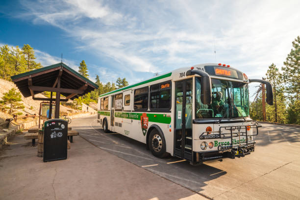 Bryce Canyon Shuttle, Rainbow Point. Bryce Canyon, Utah, USA - October 13, 2020