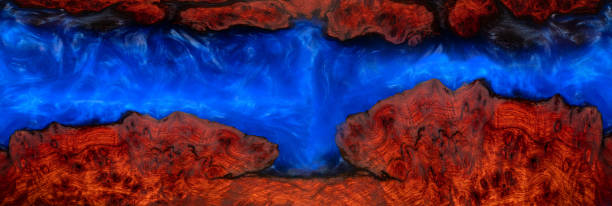 istock Casting epoxy resin Padauk burl wood background 1295170401