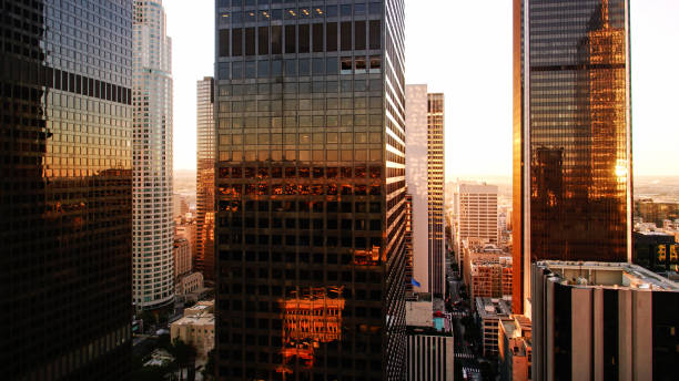 istock Aerial View Down 6th St in Downtown Los Angeles 1295173688