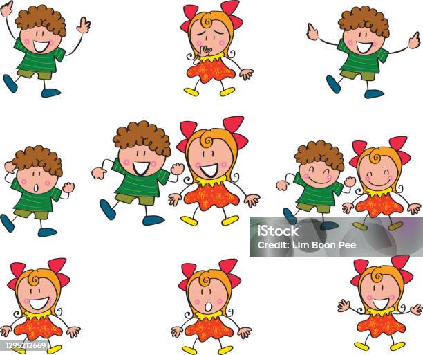 Vector Drawing Cartoon Kids Emoji Set Stock Illustration - Download Image  Now - Canada, Cartoon, Characters - iStock