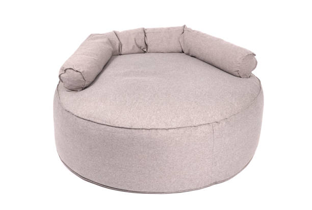 istock Enormous grey beanbag isolated on white background 1295217067