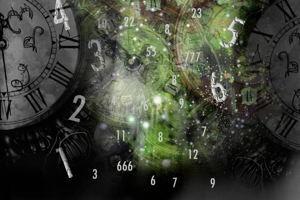 istock Numerology against the background of clocks and space 1295217513