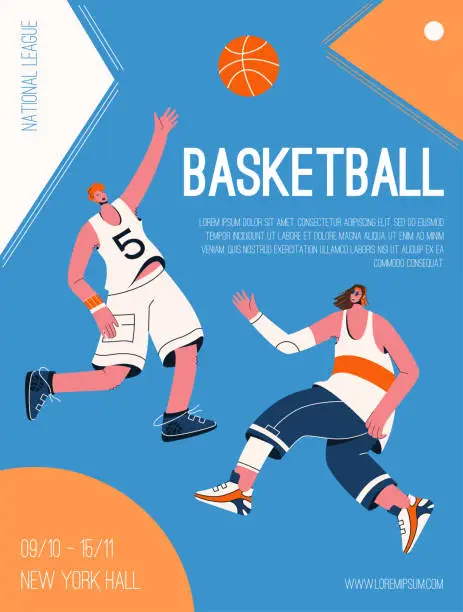 Vector illustration of Vector poster of Basketball National League concept