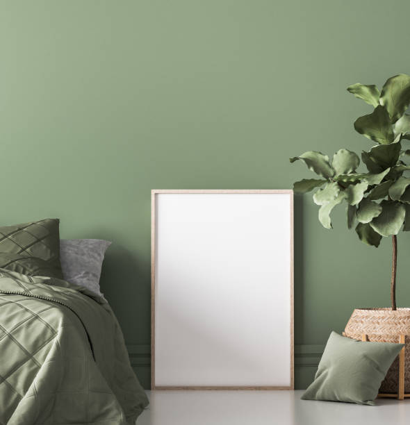 istock Boho Chic bedroom, simple and comfortable design with trendy rattan home accessories 1295219291