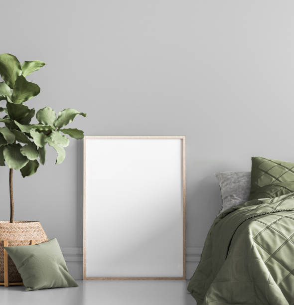 istock Boho Chic bedroom, simple and comfortable design with trendy rattan home accessories 1295219299