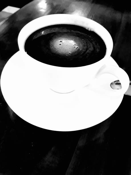 A cup of coffe in black white colour