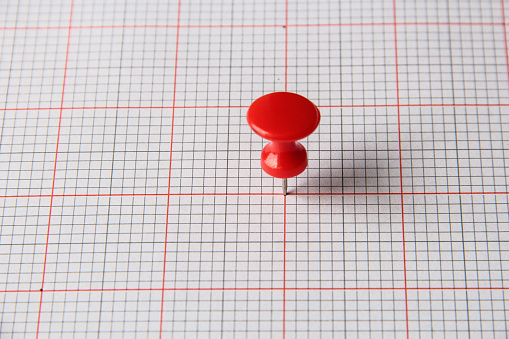 Graphical Presentation Graph Paper Push Pin On Paper Stock Photo ...