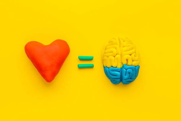istock Think with love - heart and brain concept, top view 1295224682