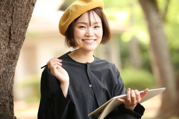 Woman drawing a picture