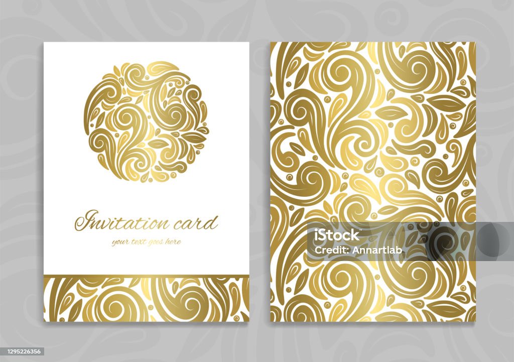 Gold And White Abstract Greeting Card Design Luxury Vector Ornament  Template Great For Invitation Flyer Menu Brochure Postcard Background  Wallpaper Decoration Packaging Or Any Desired Idea Stock Illustration -  Download Image Now -