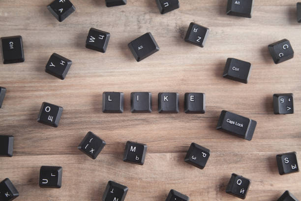 istock Word Like on computer keyboard buttons. Social Media 1295226963