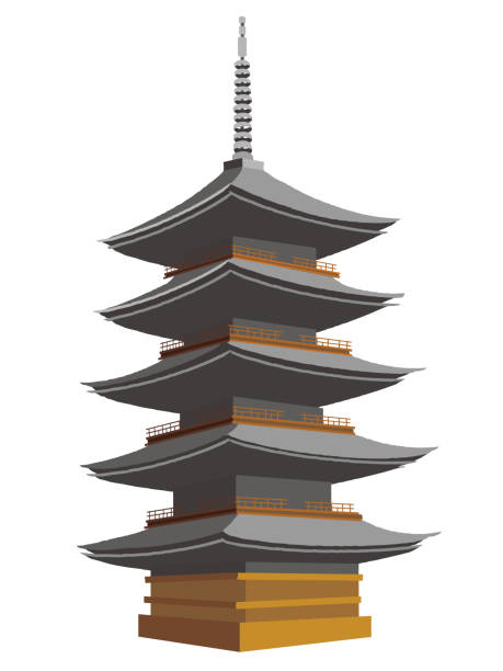 Illustration of Kyoto,Japan Illustration of Kyoto,Japan pagoda stock illustrations