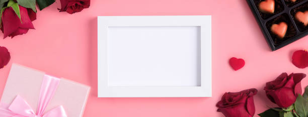 istock Valentine's Day memory with picture frame concept on pink background 1295227334