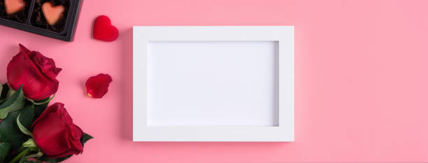 istock Valentine's Day memory with picture frame concept on pink background 1295228029