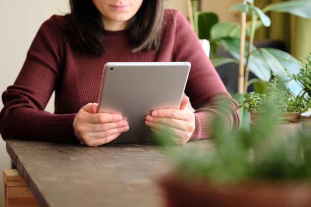 istock Woman using digital tablet at home 1295228931