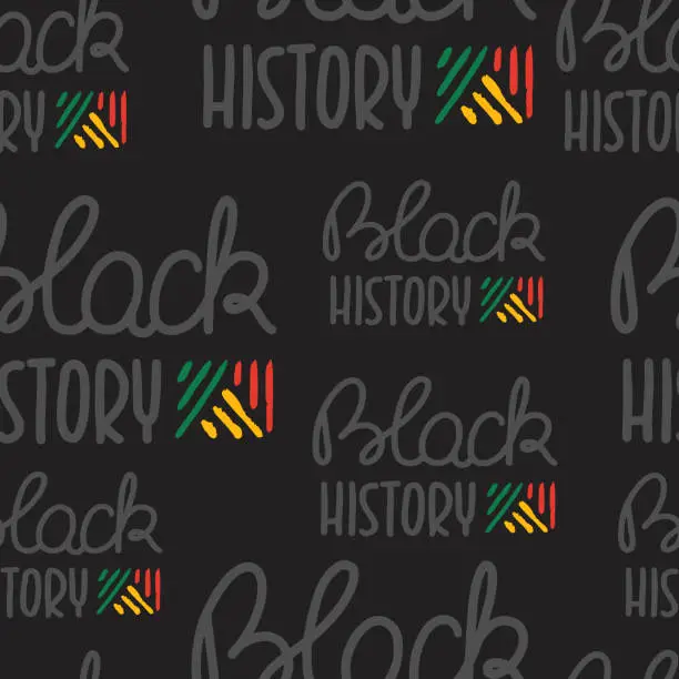 Vector illustration of Black history month, seamless pattern.
