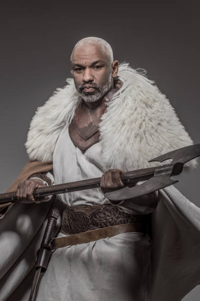 istock Weapon wielding viking inspired black african warrior 1295232701