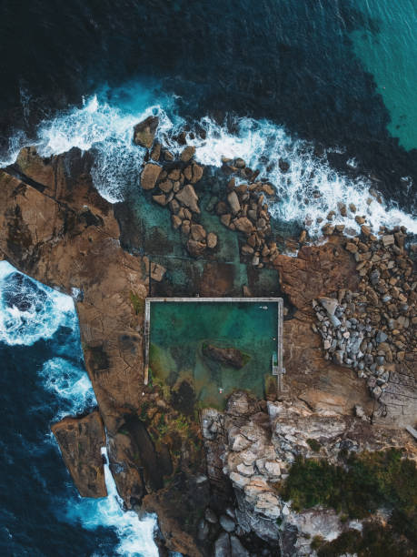 istock Aerial view of ocean pool at Curl Curl 1295239231