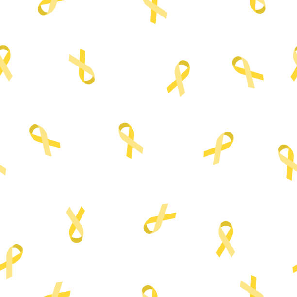ilustrações, clipart, desenhos animados e ícones de padrão perfeito sobre o tema do dia internacional do câncer infantil em 15 de fevereiro. - setembro amarelo